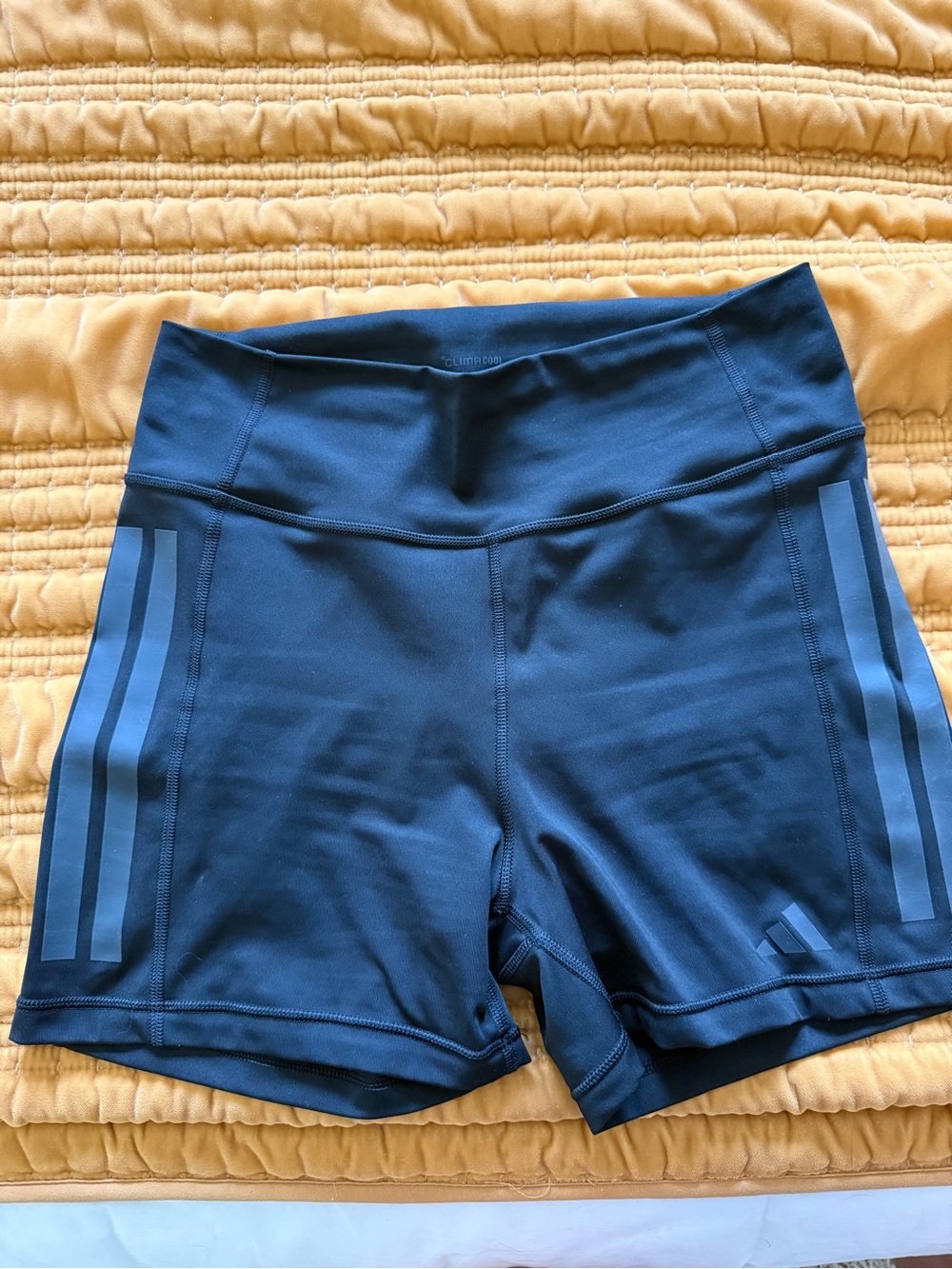 adidas Black Bike Shorts with Side Stripes